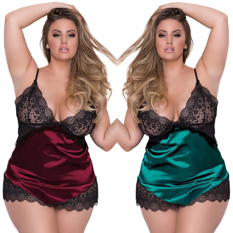 Lace Trim Cami - Lingerie Babydoll untuk Wanita, Baju Tidur,