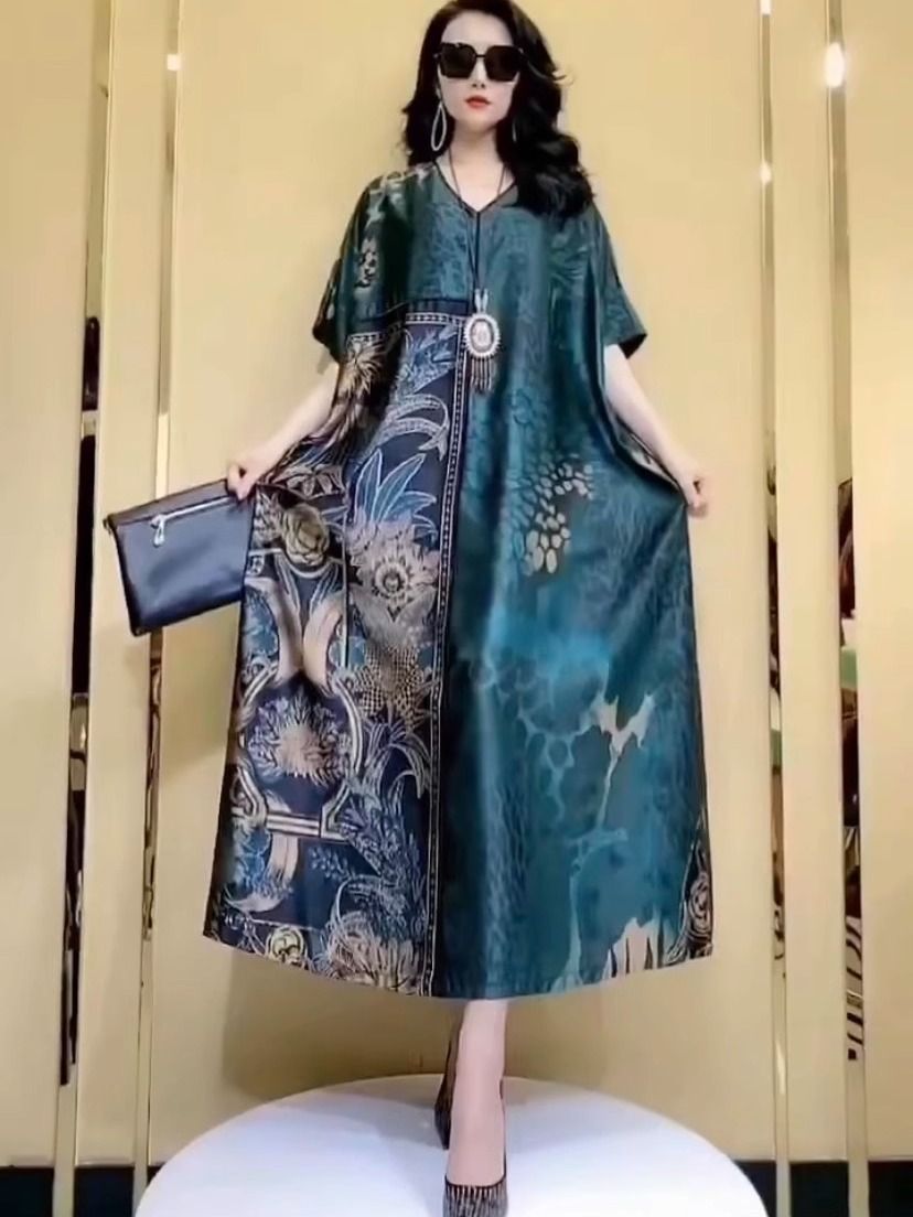 Women Fashion Dress Names - Gaun Sutra Mulberry Musim Panas Ukuran