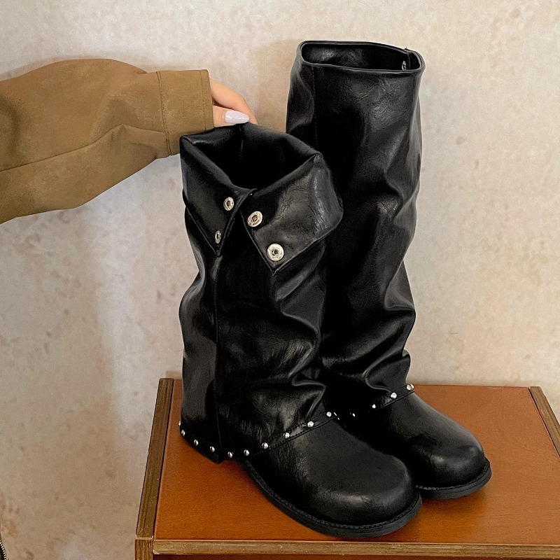 Women'S Fashion Knee High Boots - Sepatu Bot Selutut Model Tabung Longgar