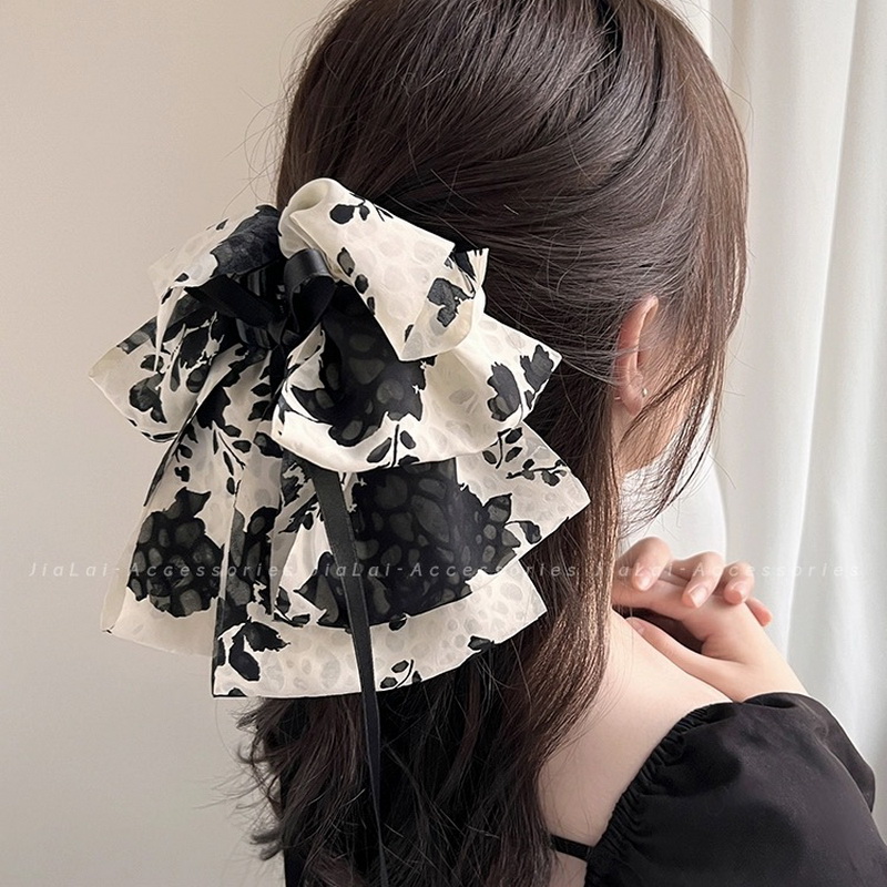 Women'S Fashion Korea - Klip cakar rambut cetak kecil Korea