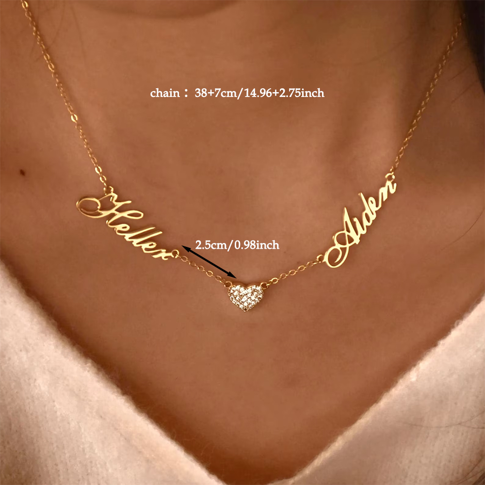 Kalung Dua Nama Kustom untuk W - Women Fashion Names ulasan dan harga
