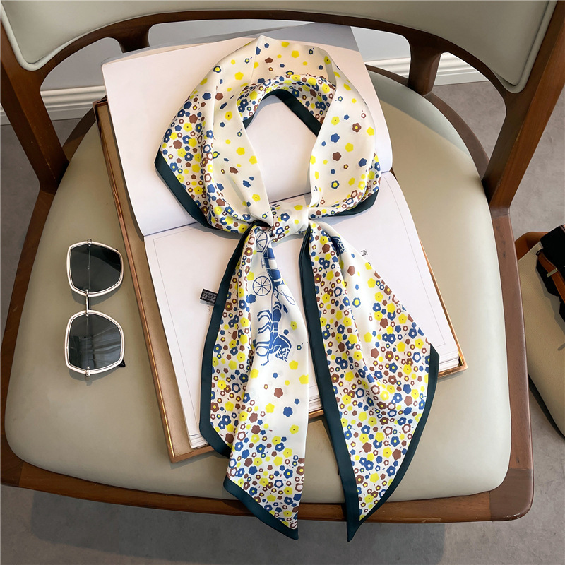 Selendang Sutra Panjang Motif  - Women Fashion Necktie ulasan dan harga