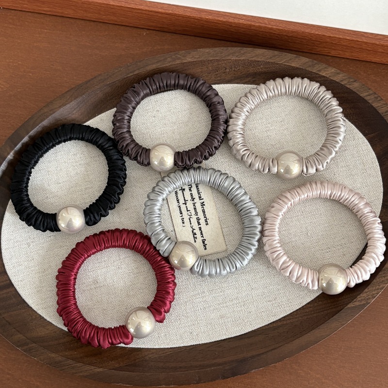 Ikat Rambut Sutra Mutiara Gaya - Women'S Fashion Korea ulasan dan harga